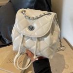 链条菱格双肩包简约女高级 2025新款夏韩国风pu小型小背包出去玩