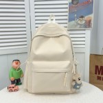 ins旅游双肩包大容量双肩多功能包上学百搭初中女生书包简约纯色