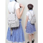 豹纹包包女2026秋季新款波点小背包韩国ins棕色帆布书包小双肩包