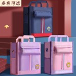 小学生手提袋拎书袋儿童补习袋男孩帆布双肩背包初中生大容量书包