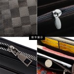 跨境新款经典老花男长款手拿包商务千鸟格棋盘格多功能大单拉钱包