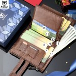 牛船长皮具真皮男钱包竖款休闲短款多功能相册驾驶证头层牛皮钱夹