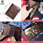 牛船长皮具真皮男钱包竖款休闲短款多功能相册驾驶证头层牛皮钱夹