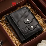 牛船长皮具rfid钱包男真皮复古拉链三折头层牛皮皮夹子Wallet man