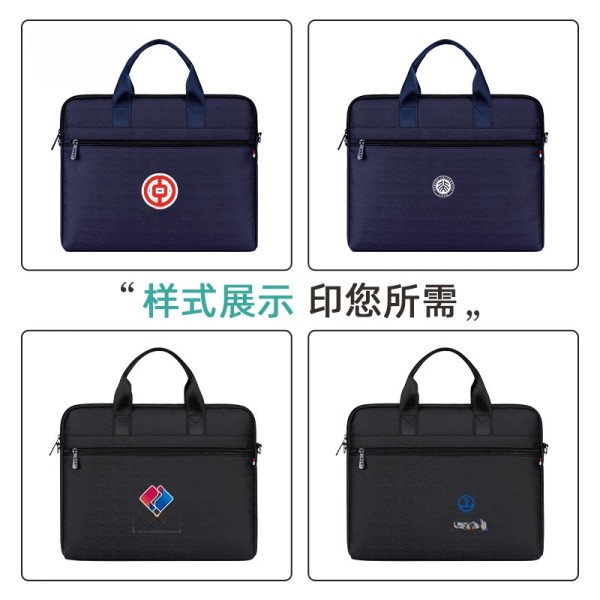 会议资料袋公文包商务手提文件袋印字牛津布斜跨单肩办公文件包
