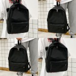 书包韩版简约大容量原宿背包初中生大学生高中双肩包男高中生纯色
