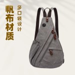 厂家直供新款帆布胸包休闲双肩包疯马皮多功能斜背包chest bag