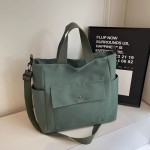 新款单肩斜挎包大容量学生通勤包简约百搭手提上班单肩布包妈咪包