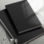 简约黑色卡纸记事本子超厚a5空白本灰色复古学生全黑白稿本加厚