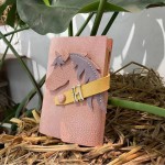 手工制作植鞣牛皮马年可爱卡通马记事本子A7手账本真皮笔记本礼品