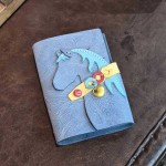 手工制作植鞣牛皮马年可爱卡通马记事本子A7手账本真皮笔记本礼品
