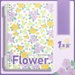b5活页本花朵笔记本本子初高中生专用不硌手线圈本可拆扣环ins