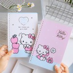 正版三丽鸥凯蒂猫粉蓝系列侧翻软线圈本A5横线记事本学生日记本子