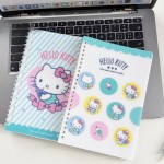 正版三丽鸥凯蒂猫粉蓝系列侧翻软线圈本A5横线记事本学生日记本子