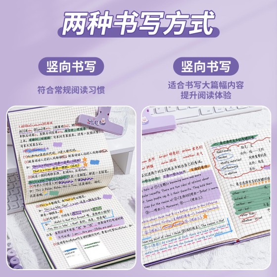 皮面笔记本高颜值方格笔记本上翻皮面方格本学生用便签本做笔记