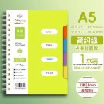 申士A5彩色分类线圈本横线笔记本B5记事本学生男女线圈本记事本