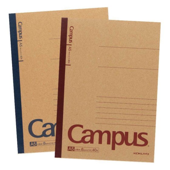 日本kokuyo国誉Campus牛皮纸笔记本分科目学习本中笔记b5本子不易