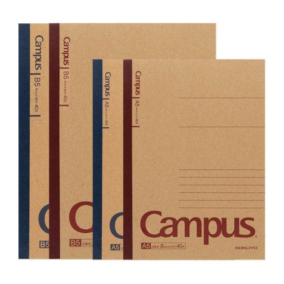 日本kokuyo国誉Campus牛皮纸笔记本分科目学习本中笔记b5本子不易