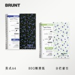 BRUNT主力勿忘我美式A4碎花线圈笔记本横线网格大学生分栏记事本
