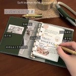 新款皮面手账本本子简易潮流风创意防水口袋记事本多功能笔记本