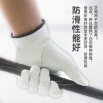 男士高尔夫手套全羊皮防滑舒适透气不闷热纽扣珍珠小羊皮左手单支