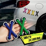 适用于汽车摩托车九号电动车改装立体鞋带装饰贴车身贴花遮挡划痕