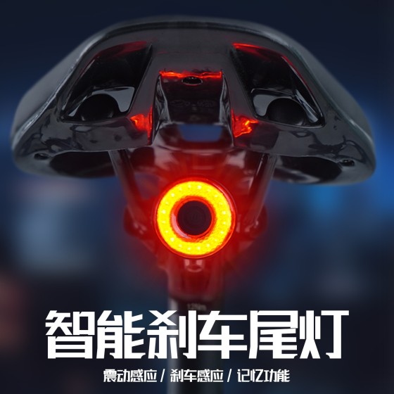 路迈威Q5智能刹车感应尾灯公路山地自行车刹车夜骑警示灯骑行装备