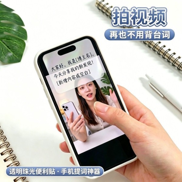 透明便利贴手机屏幕提词便利贴可手写粘性温和不伤屏标记便签