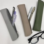 简约迷你PU皮笔袋 纯色拉链文具袋 便携学生铅笔袋文具盒可印logo