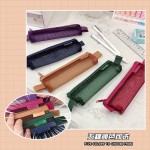跨境专供韩具笔袋复古时尚简约尼龙立体三角网纱收纳袋迷你文具袋