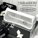 立体U型网纱笔袋简约高颜值学生文具考试笔袋便携收纳袋大容量