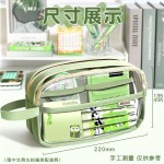 透明多层笔袋大容量学生文具盒简约多功能收纳整理神器初中生文具
