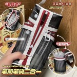 美式笔筒笔袋二合一ins风简约学生高颜值文具收纳袋大容量便携