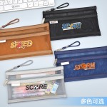 B6 卡通双层网纱笔袋 多色大容量高颜值学生考试文具袋铅笔袋批发