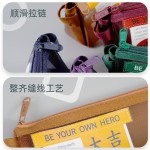 日系复古色简约ins风透明网纱笔袋考试大容量铅笔尼龙立体收纳袋