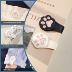 跨境PU皮革日韩可爱猫爪磁性书页夹创意猫头阅读分页磁吸书签