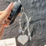 手机挂件 手工编织水晶爱心吊坠串珠钥匙链挂饰创意ins风米珠包挂