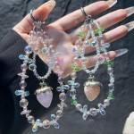 人造水晶手机链条亚克力立体草莓吊坠女款时尚手机链挂绳手工配饰