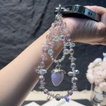 人造水晶手机链条亚克力立体草莓吊坠女款时尚手机链挂绳手工配饰