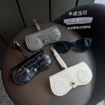 通用真皮鳄鱼纹眼镜收纳袋挂件男女太阳墨镜眼镜盒近视眼镜保护套