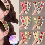 春天刘海碎发整理神器发箍新针织刺绣魔术贴发带女款刘海贴发卡
