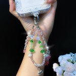 手机壳挂链 小众花朵绿叶手机链新款diy链子汽车钥匙链绳包挂装饰