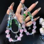 手机壳挂链 小众花朵绿叶手机链新款diy链子汽车钥匙链绳包挂装饰
