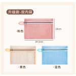 跨境简约网布化妆袋大容量旅行洗漱包数据线收纳袋多功能证件卡包