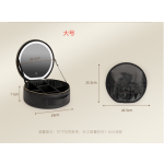带镜子LED灯圆形化妆包大容量手提出差旅行便携化妆品收纳包 （含认证）