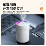 跨境迷你加湿器小型车载桌面加湿器大雾量喷雾七彩夜灯加湿器家用