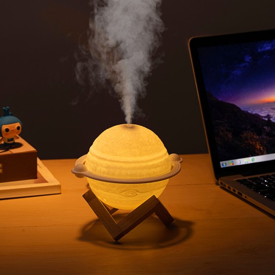 木星加湿器USB家用桌面礼品小夜灯USB雾化器喷雾保湿静音迷你便携