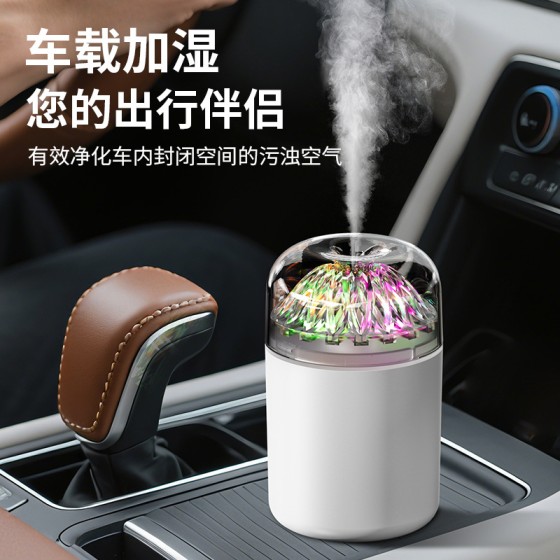 新款创意炫彩小型加湿器USB车载桌面家用空气大喷雾补水跨境静音