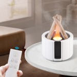 跨境新款火焰香薰加湿器卧室用小型客厅桌面家用篝火香薰加湿器 （含认证）