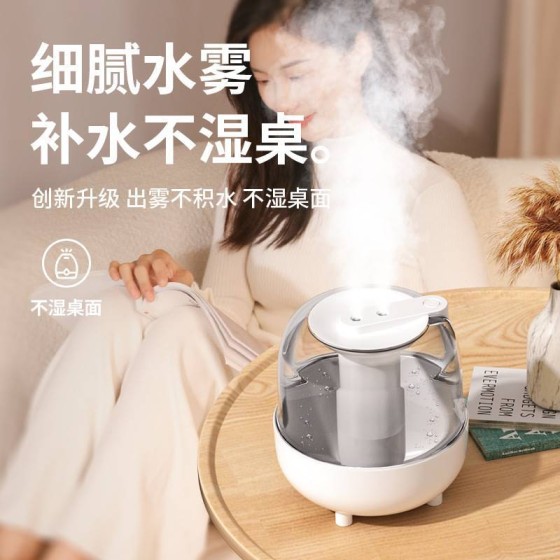 2024新款USB大容量加湿器双喷雾家用宿舍办公室香薰卧室桌面礼品